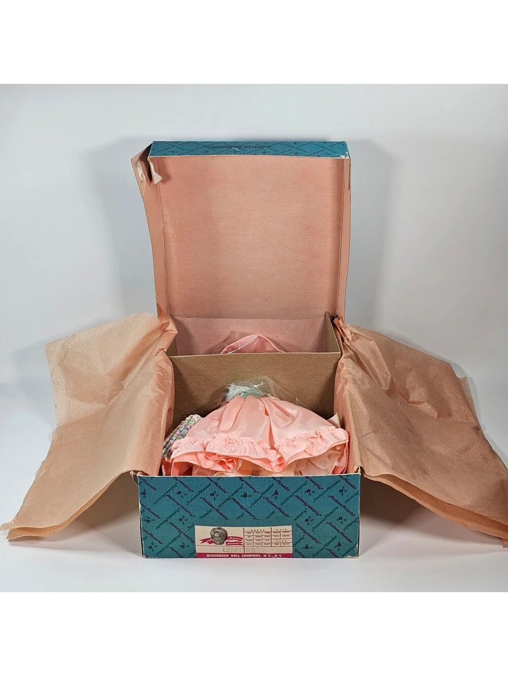 Madame Alexander Lucinda Doll 1535 Vintage Pink Dress Umbrella 1985 NIB Receipt